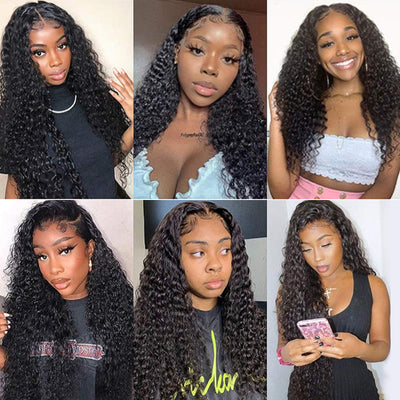 (BUY 1 GET 1 Free)ZSF Kinky Curly  HD Lace Glueless Ready To Go Wig Closure Wig Pre-plucked Hairline