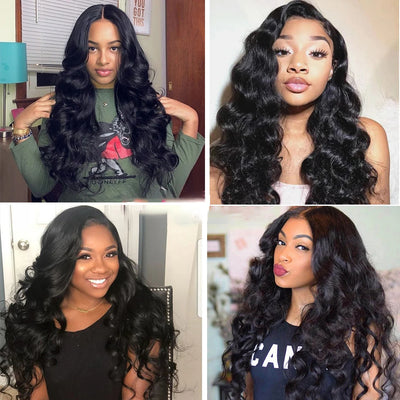 ZSF 6×6/7×7 Lace Closure With Loose Wave Bundles Grade 8A Virgin Hair Unprocessed Natural Black Hair Weaving