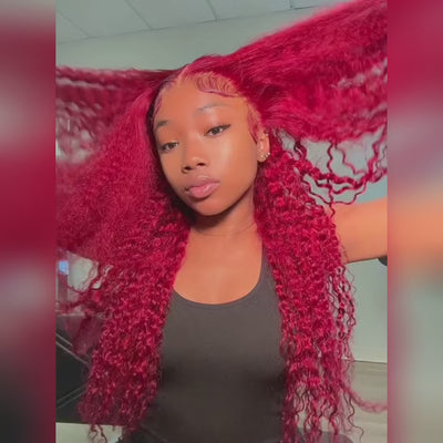 (BUY 1 GET 1 Free) ZSF Red Burgundy# Brazilian Jerry Curly Curly Human Hair For Women Stunning Looking