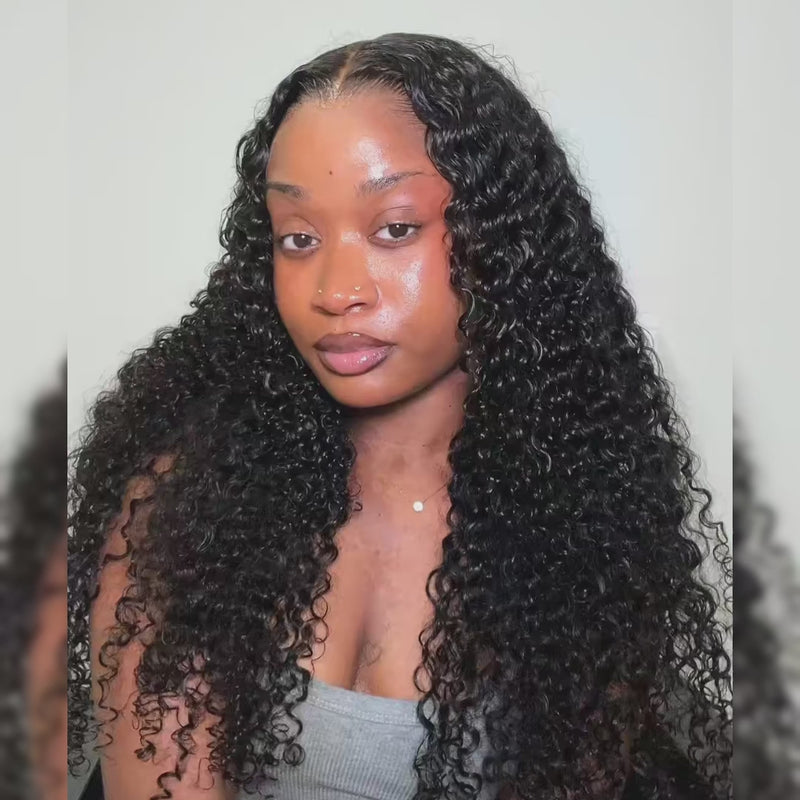 ZSF Water Wave 13*4 Transparent Lace Frontal Wig Human Virgin Hair Wig