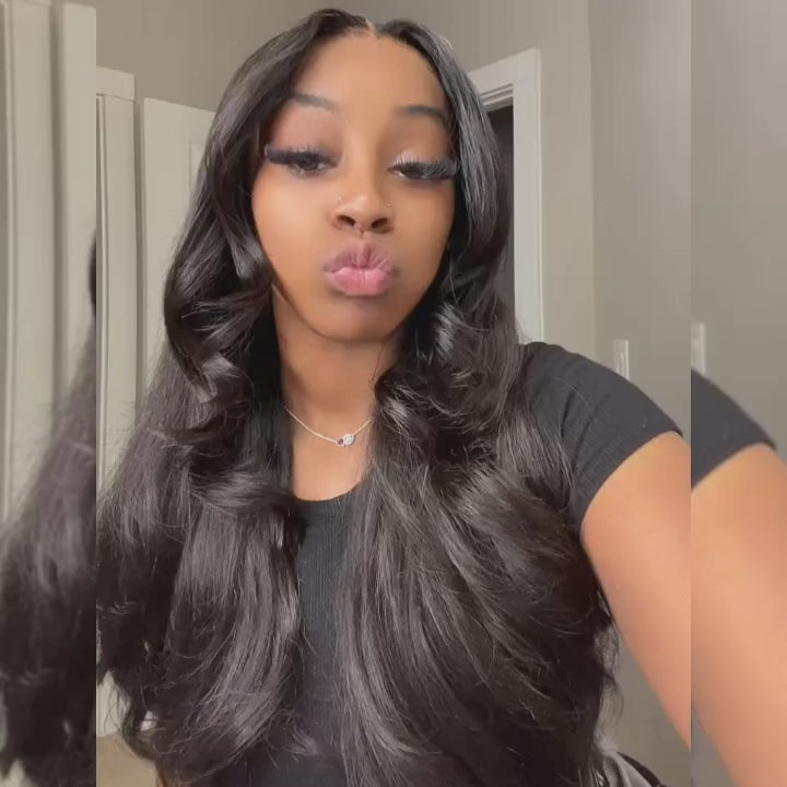 ZSF Upgrade Glueless 7*5 Curtain Bangs HD Lace Closure Wig Body Wave Minimal Knots Human Hair