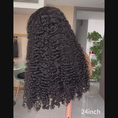 ZSF Hair Pixie Curly 13*4 HD Lace Frontal Wig Human Hair Pre-Plucked Hairline Middle Part