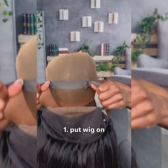 (BUY 1 GET 1 Free)ZSF 7*5 Glueless Yaki Straight HD Lace Wear Go Wig Tiny Knots Drawstring Pre-Bleached Pre-Cut Lace