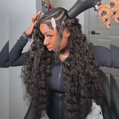 ZSF 10A Grade Hair Deep Curly Virgin Hair 3Bundles With Lace Closure Natural Black