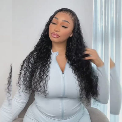 (BUY 1 GET 1 Free)ZSF Hair Jerry Curly Transparent Lace Wig 100% Human Virgin Hair