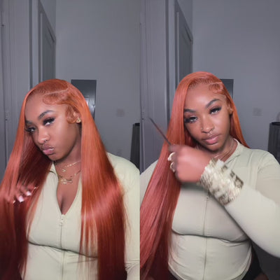 ZSF Ginger Orange Body Wave Colored Orange Human Lace Virgin Hair