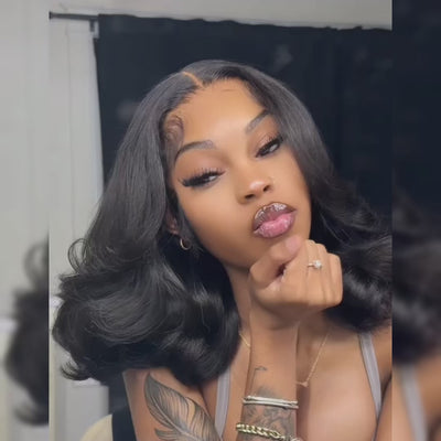 ZSF Body Wave Short Bob Lace C Part Human Wig Brazilian Bob Wigs With Full Ends