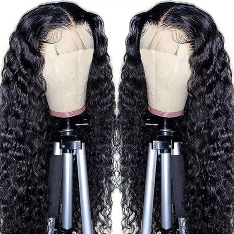 ZSF Hair HD Lace Closure Wig Water Wave Virgin Hair  Unprocessed Human Hair 1Piece Natural Black