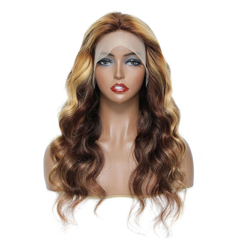 ZSF Hair 4*4/5*5/13*4/13*6 Transparent Lace Wig Highlights 4/27