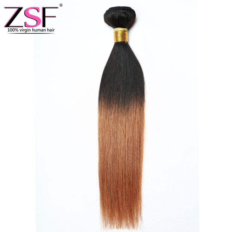 ZSF Hair 8A Grade Ombre Hair Brazilian Straight Hair Bundles Black Roots Hair Weave 1bundle (1b 30