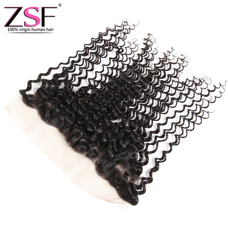 ZSF Hair 13x4/13*6 HD Lace Frontal Closure Deep Curl  Free Part 1piece