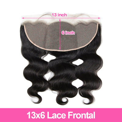ZSF Hair 7A Grade Lace Frontal Body Wave 13x4/13*6 Free Part 1piece Natural Black