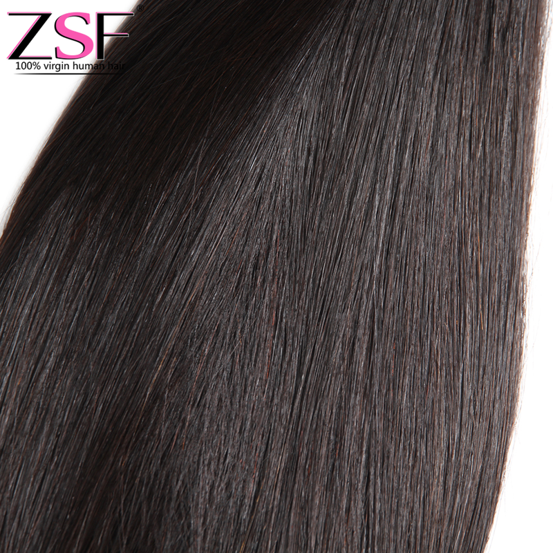 ZSF Hair Grade 10A Virgin Hair Straight 1Bundle 100% Unprocessed Human Hair Weave Extensions