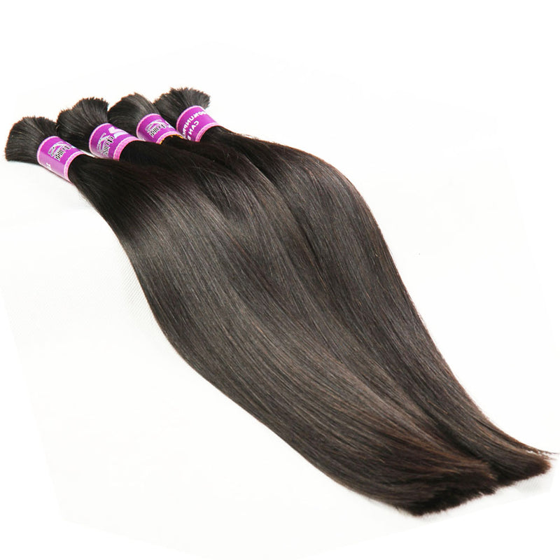 Hair Bulk No Weft Straight 1Bundle Top Quality Unprocessed Brazilian Virgin Human Hair Mixed Length