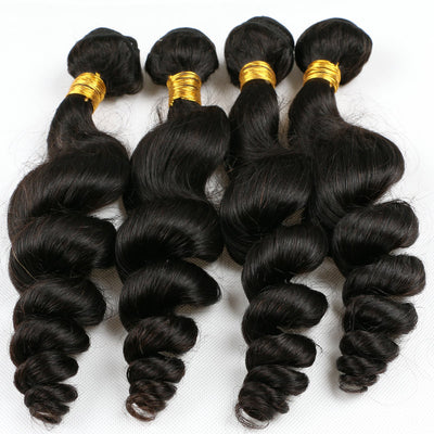 Grade 7A Virgin Hair Loose Wave 100% Unprocessed Human Hair Weave 1Bundle Natural Black