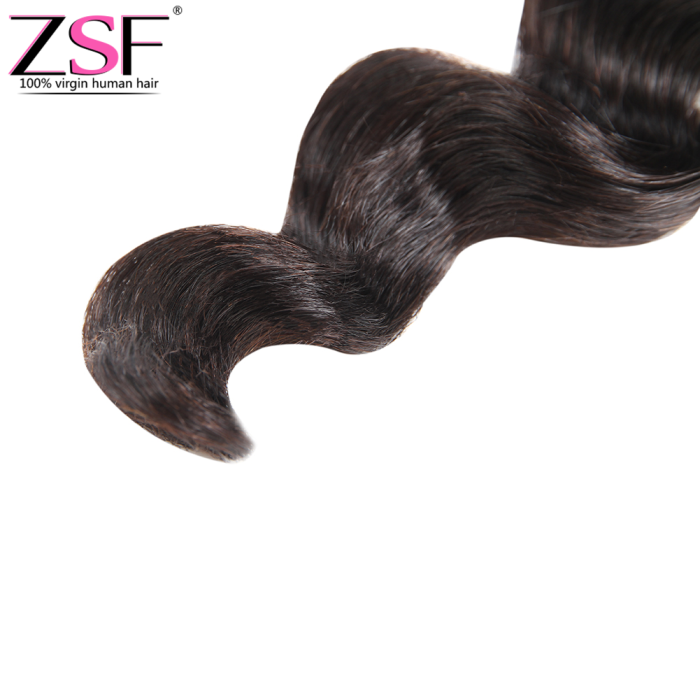 ZSF Hair 8a Loose Curl Human Hair Lace Closure 4x4/5*5 Natural Black Middle /Free part 1piece