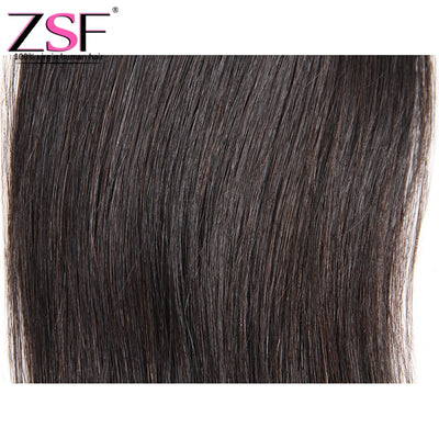 ZSF Hair Straight Human Hair HD Lace Closure 4x4/5x5/6x6 Natural Black Color Middle /Free/3 Part 1 piece