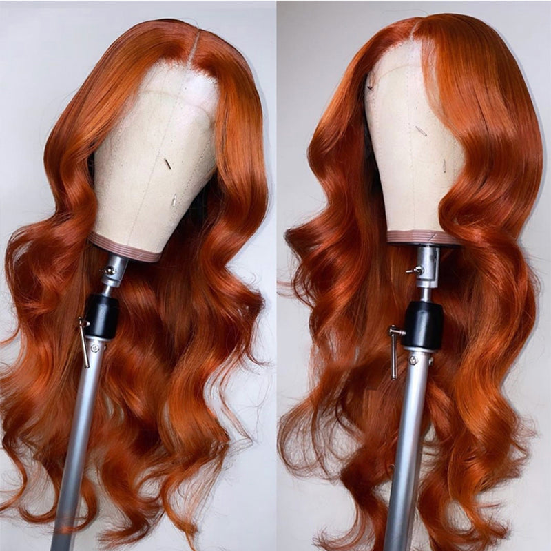 ZSF Ginger Orange Body Wave Colored Orange Human Lace Virgin Hair