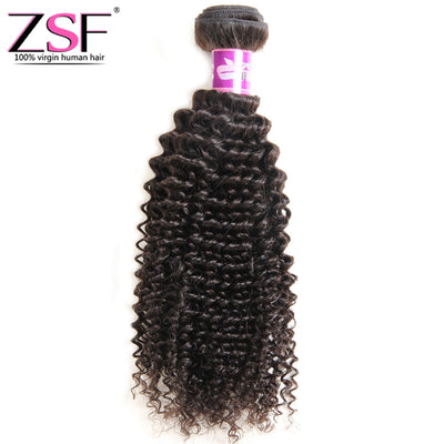 Grade 7A Virgin Hair Kinky Curl 100% Unprocessed Human Hair Weave 1Bundle Natural Black