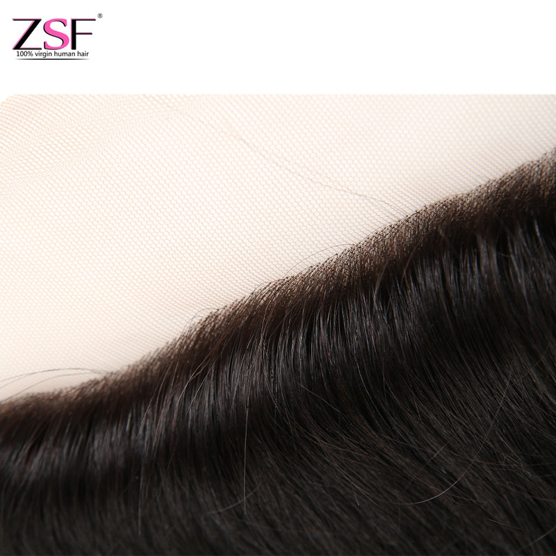 ZSF Hair 8A Grade Lace Frontal Straight 13x4/13*6 Free Part 1piece Natural Black
