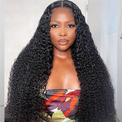 ZSF Jerry Curly Undetectable HD Lace Closure Wig Glueless Virgin Hair Natural Black
