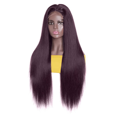 ZSF Hair 99j Straight Transparent Lace Wig Brazilian Colored Human Virgin Hair One Piece