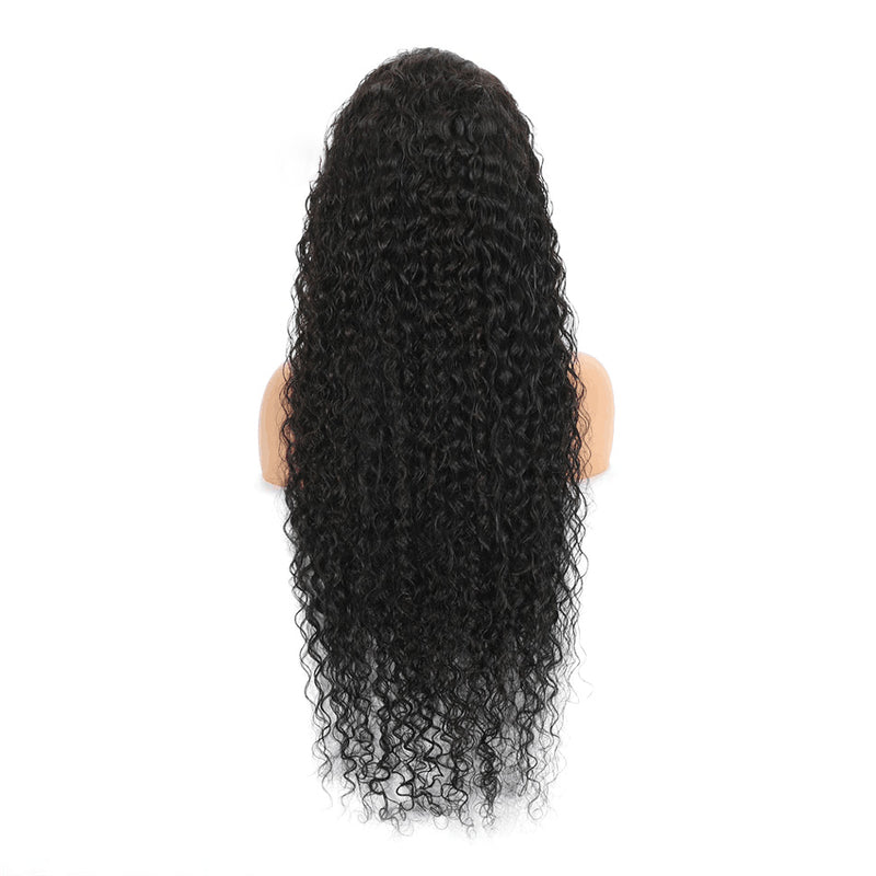 ZSF Hair Jerry Curly Virgin Hair Full Lace Wig 150% Density Unprocessed Human Hair 1Piece Natural Black