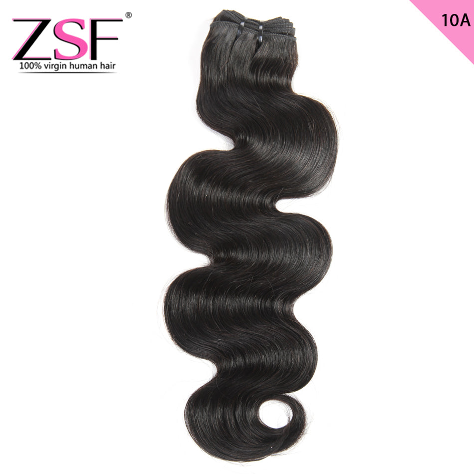 ZSF Hair Grade 10A Vigin Hair 1Bundle Body Wave 100% Unprocessed Human Hair Weave Natural Black