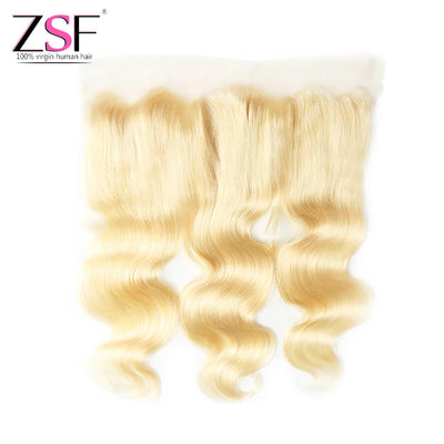 ZSF Hair 8A Grade Russian Blonde 13*4 HD Lace Frontal  Body Wave Human Hair  1piece
