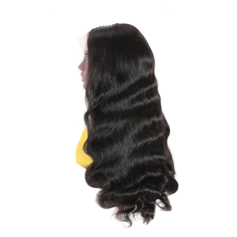 ZSF Hair HD Lace Closure Wig Body Wave Virgin Hair Unprocessed Human Hair 1Piece Natural Black