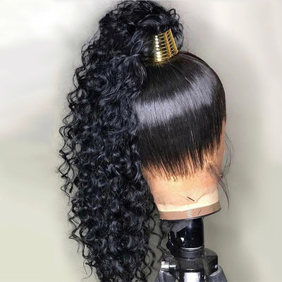 ZSF Hair Water Wave 360 Lace Frontal Wig Unprocessed Human Virgin Hair 1Piece Natural Black