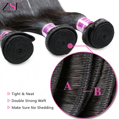 Grade 7A Virgin Hair Straight 1Bundle 100% Unprocessed Human Hair Weave Natural Black
