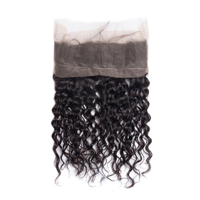 ZSF Hair 8A Grade Lace Frontal Water Wave 360 Lace Frontal Free Part 1piece Natural Black