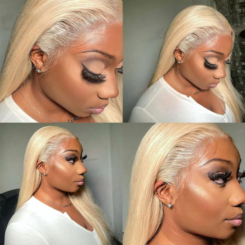 ZSF Hair Russian 13*4 HD Lace Frontal Wig 613 Blonde Virgin Hair Straight 100% Human Hair 1Piece