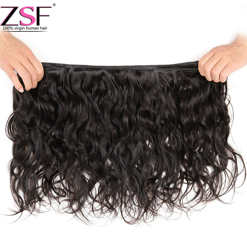 ZSF Hair Grade 8A Grade Natural Wave 100% unprocessed Human Hair Extensions Natural Color 1Bundle