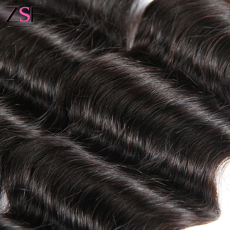 Grade 7A Virgin Hair Loose Deep Wave 100% Unprocessed Human Hair Weave 1Bundle Natural Black