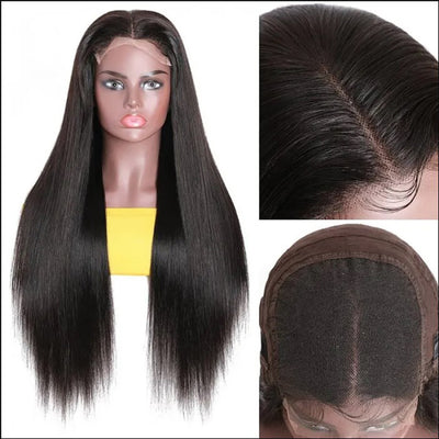 ZSF Hair 4*4/5*5 Transparent Lace Closure Wig Straight Virgin Hair Unprocessed Human Hair 1Piece Natural Black