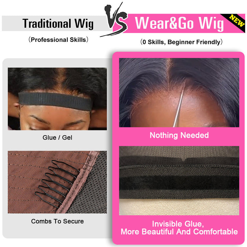 ZSF Hair Deep Wave Invisble Glueless 4*4/5*5/4.5*6 HD Lace Closure Wig Dome Cap Beginner Friendly Unprocessed Human Virgin Hair 1Piece Natural Black
