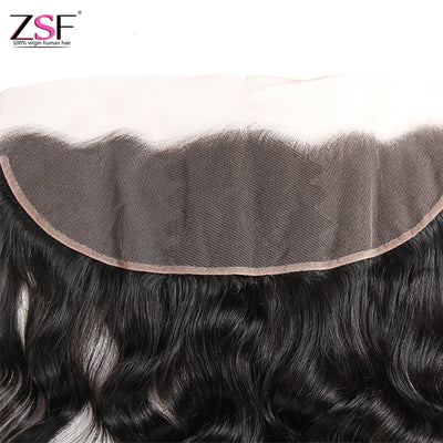 ZSF Hair 8A Grade  13x4 Loose Deep Wave Lace Frontal Closure Free Part 1Piece Natural Black