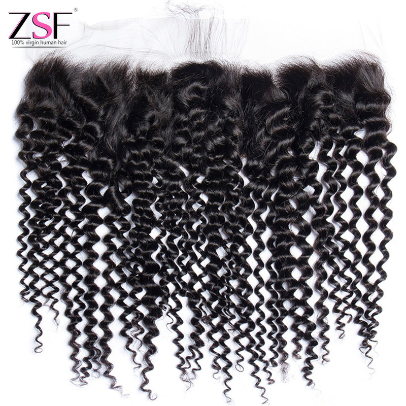ZSF Hair HD Lace Frontal Closure Kinky Curly 13x4 Free Part 1piece