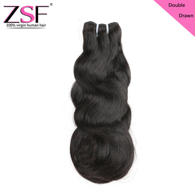 ZSF Hair Grade Double Drawn Virgin Hair Body Wave 1Bundle 100% Unprocessed Human Hair Weave Extensions