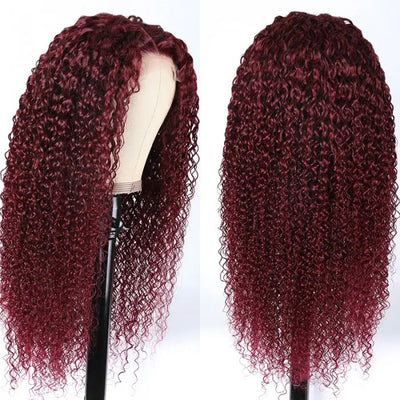 ZSF Hair 4*4/5*5/13*4/13*6 Transparent Lace Wig 99j# Brazilian Jerry Curly Pre Plucked