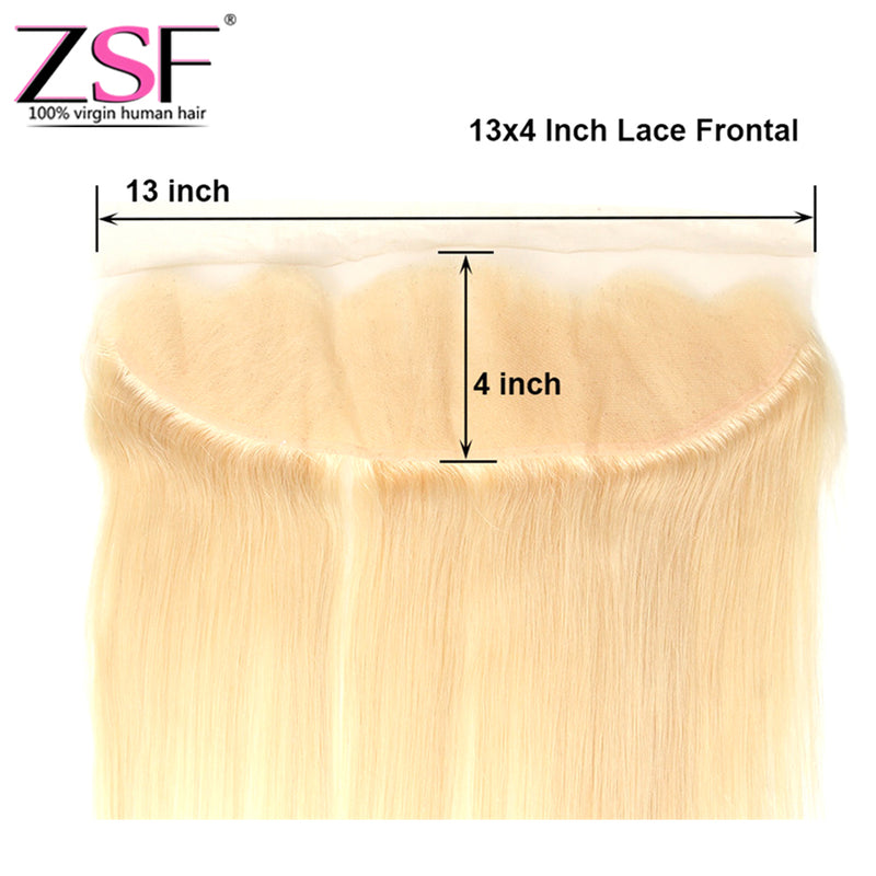 ZSF Hair 8A Grade Russian Blonde 13*4 Lace Frontal  Straight Human Hair  1piece