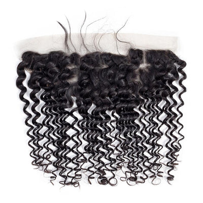 ZSF Hair 7A Grade Lace Frontal Deep Wave 13x4/13*6 Free Part 1piece Natural Black