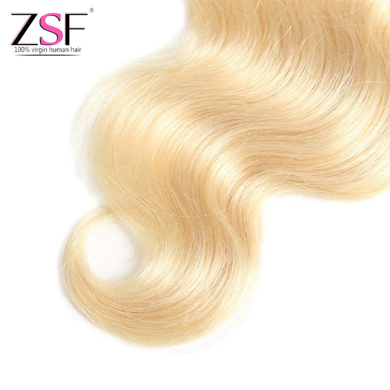 ZSF Hair 8A Grade Russian Blonde 13*4 HD Lace Frontal  Body Wave Human Hair  1piece