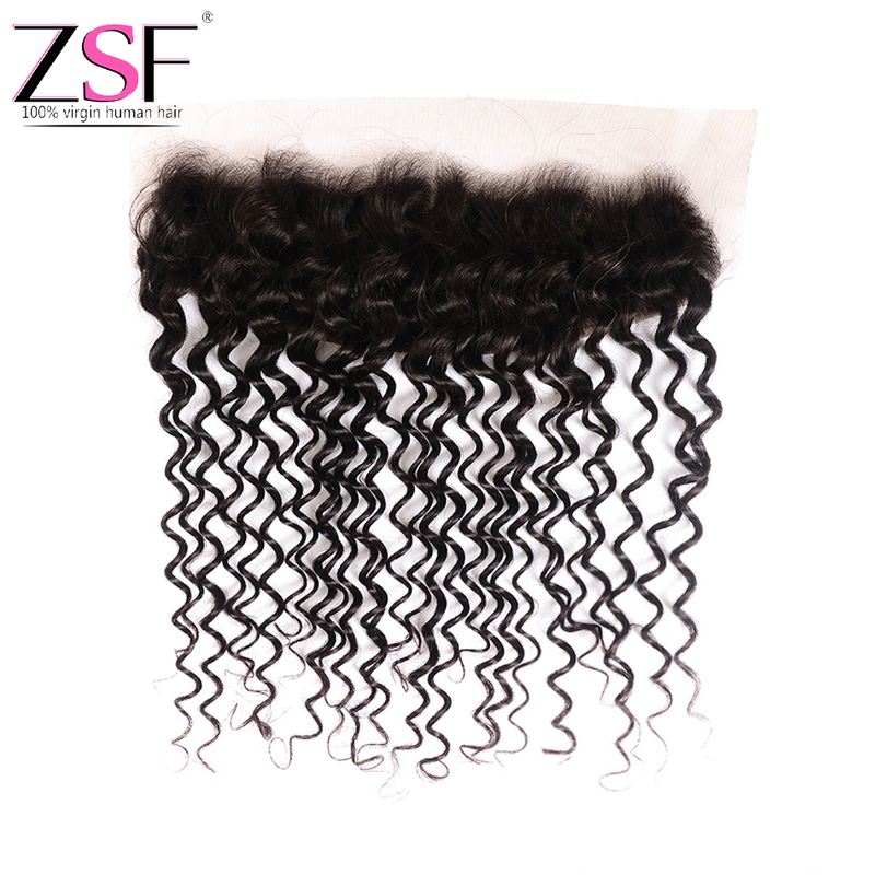 ZSF Hair HD Lace Frontal Closure Deep Wave 13x4 Free Part 1piece