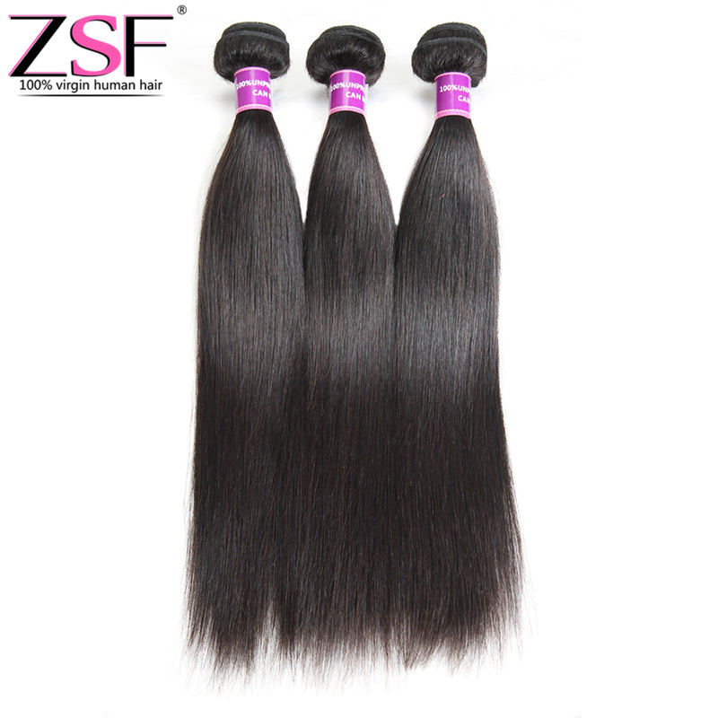 Grade 7A Virgin Hair Straight 1Bundle 100% Unprocessed Human Hair Weave Natural Black