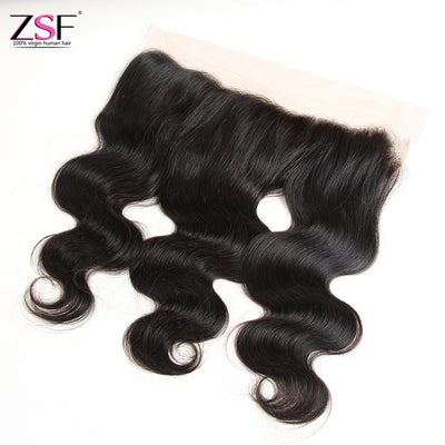 ZSF Hair 8A Grade Lace Frontal Body Wave 13x4/13*6 Free Part 1piece Natural Black