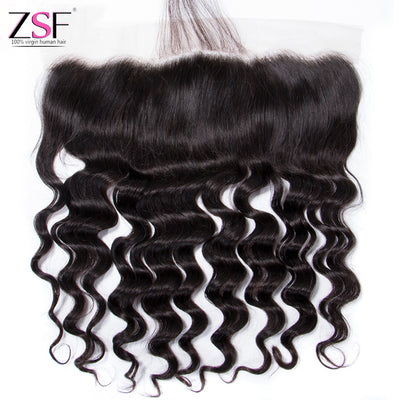 ZSF Hair HD Lace Frontal Closure Loose Deep Wave 13x4 Free Part 1piece