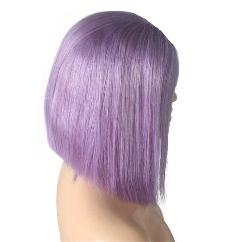 ZSF Hair Transparent Lace Purple Straight Virgin Hair Bob Lace Wig Frontal Unprocessed Human Hair 1Piece